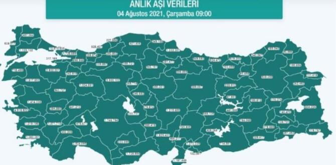 Hangi ilde ne kadar aşı yapıldı? İstanbul, Ankara, İzmir, Bursa, Adana, Samsun aşı sayıları ve aşı haritası! 4 Ağustos günlük aşı ve doz sayıları!